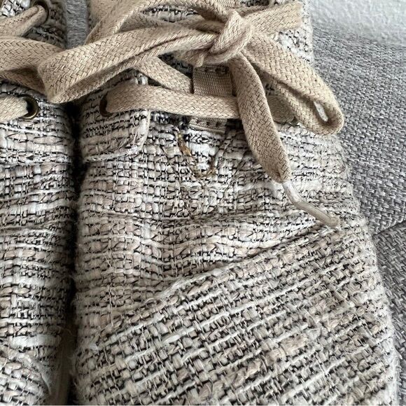 TOMS Womens classic lace up canvas shoes light grey texture knit sneakers size 8 - Picture 6 of 10